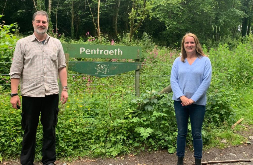 with squirrel expert Craig Shuttleworth at Pentraeth Forest
